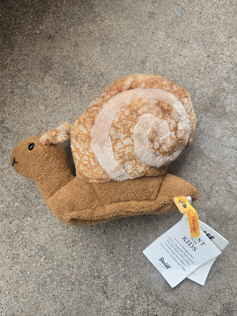 Steiff Plush Snail- Brown/Tan